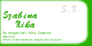 szabina nika business card